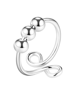 极速Expblosive style rotatable round bead ring anxiety relie