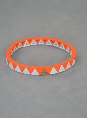 极速RA  橙色白色小三角 搪F瓷弹力手镯 。西柚汁。美