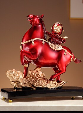 极速新中式创意装饰品摆件办公室桌面背景柜招财S高端大气上档次