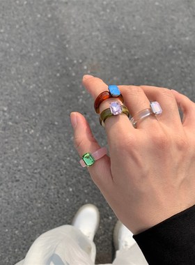 极速Neaw Korean Artistic Irregular Geometric Colorful Transp