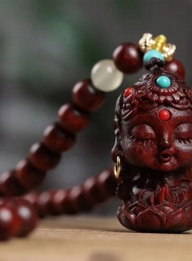 极速赞比亚小叶g紫檀DIY毛衣链度母款手链规格0.6女款念珠装饰品