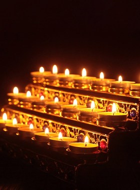 速发合摆灯架供佛灯家用七星莲金烛台花件供佛前七彩宝酥油灯灯座