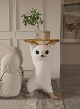 艺术猫咪客厅大型电视柜沙发旁边落地软装饰品搬家开业送礼物摆件