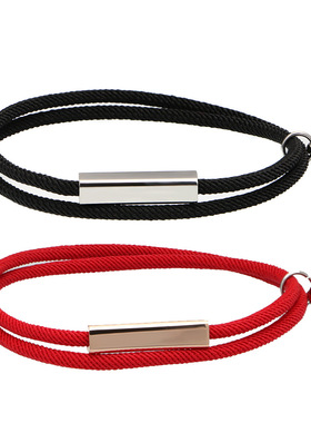 设计新款情侣磁吸手链一对不锈钢刻字手链厂家货源外贸新款