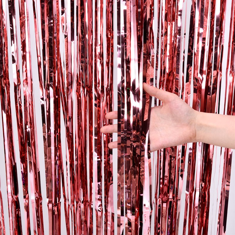 速发雨丝彩彩带儿童小舞台背景墙生日派对场景装饰带条拉花彩帘布 - 图3