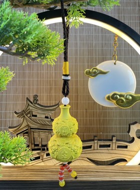 极速黄杨木雕双龙葫芦o随身文玩手把件车载内饰挂件四季平安护身