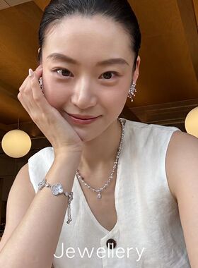 轻奢闪亮贝母镂空四叶草手链女