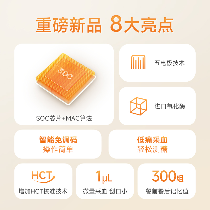 鱼跃550/560型血糖测试仪家用高精准血糖仪适用全自动血糖试纸 - 图0