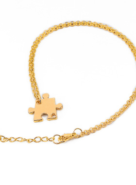 极速跨境WISH亚马逊 欧美创意 拼图拼接 V好朋友项链配饰