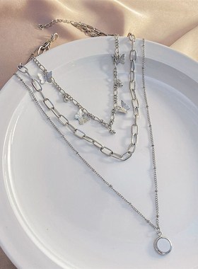 极速woman Bugtterfly pendant multilayer Necklace pendant Fas