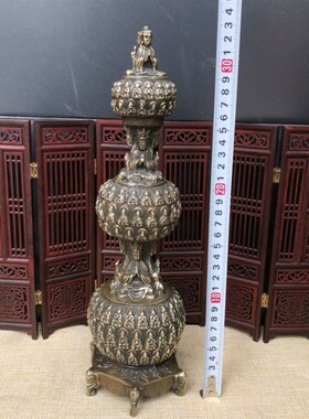 极速精品铜器仿古 o万佛塔摆件古玩工艺精湛收藏佳品家居装饰