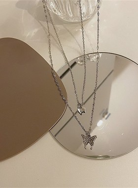 极速LATS New Shiny Double Layer ClaviclJe Chain Necklace Jew