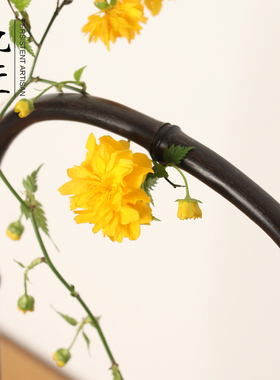 极速中式茶室装饰摆n件手工竹制茶台玄关桌面饰品花瓶插花陶瓷瓶