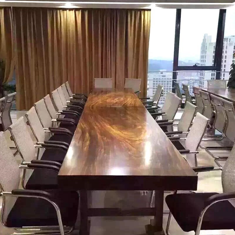 极速实木会议桌长桌子大板工作台办公桌桌椅组合T长条桌简约现代 - 图0