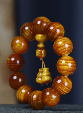 极速北沉香包浆固k化全透光琥珀木松明子葫芦手串男士佛珠文玩手