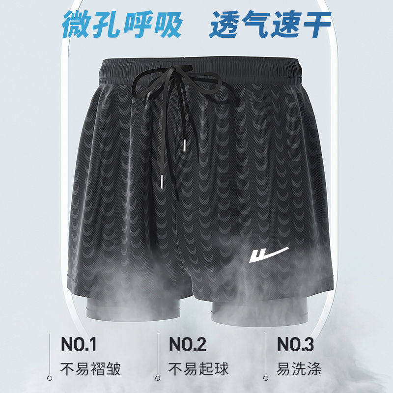 回力游泳裤男士2024新款泳裤泳帽泳镜三件套成人泳裤防尴尬沙滩裤