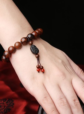 极速金丝红黑曜石本命佛手链大日如来文殊虚空藏普贤菩Y萨属羊牛