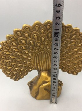 速发大号黄铜孔雀纳屏摆件仿古孔雀开屏家居装饰工艺开品福摆设