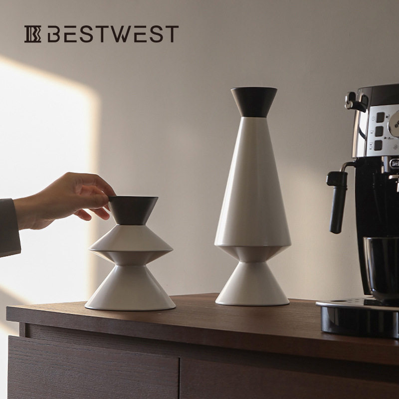博西家居北欧几何陶瓷花瓶摆件民宿酒店样板间客厅餐桌蜡烛台设计,淘宝优惠券,粉丝福利购,淘宝优惠卷