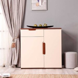 极速曲美家居鞋柜现代北欧客厅收纳柜门厅收纳R柜客厅地柜胡桃色
