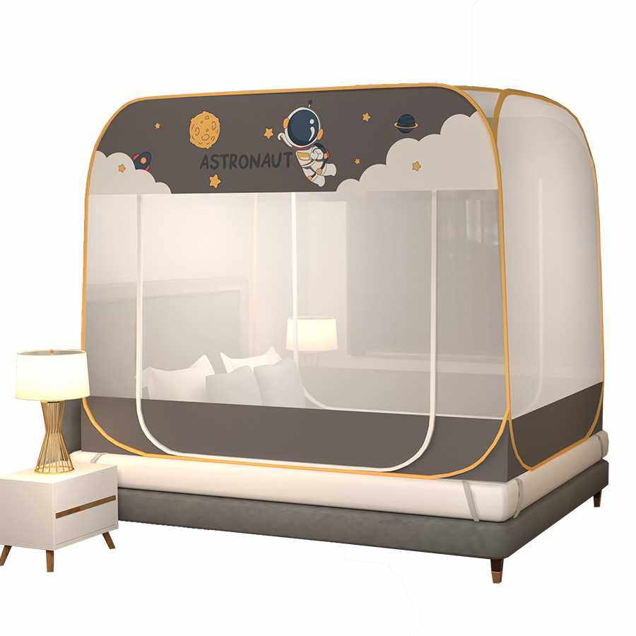 极速免安装防摔儿i童蚊帐蒙古包双门折叠家用1.5m1.8米单双人床2,淘宝优惠券,粉丝福利购,淘宝优惠卷