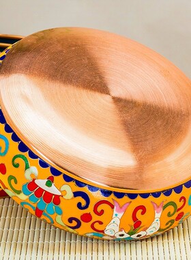 极速藏式景泰蓝曼扎n盘纯铜供曼扎家用景泰蓝铜曼曼茶罗摆件七宝