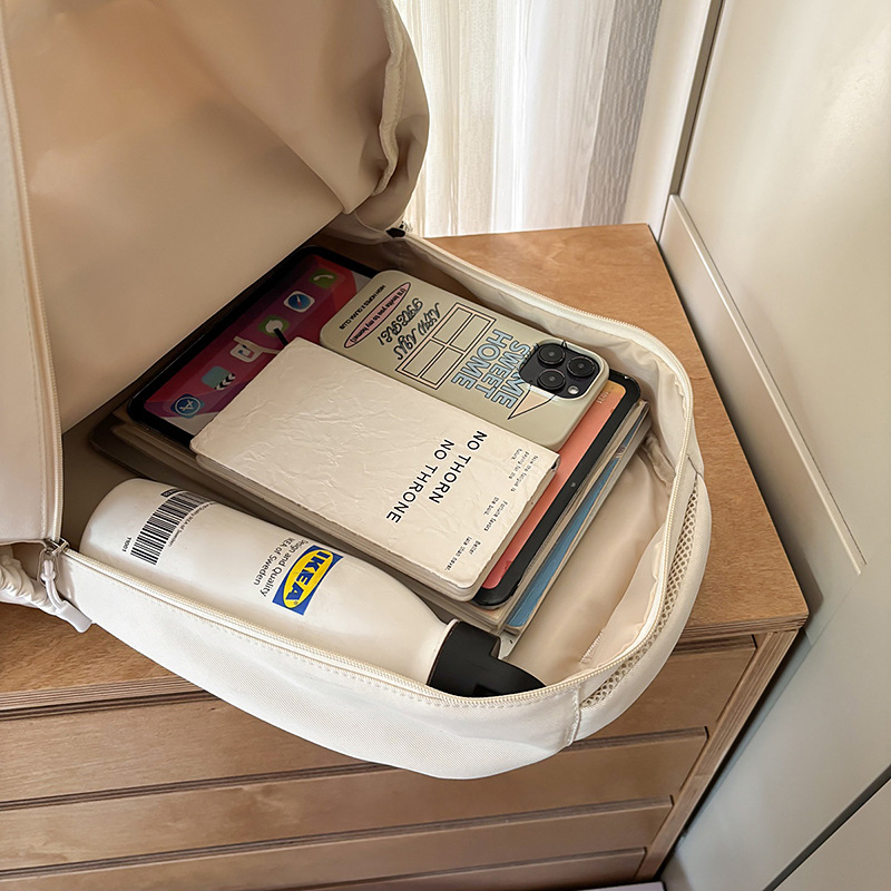 日系ins清新甜美学院风背包撞色拼接书包中小学生轻便百搭双肩包 - 图2