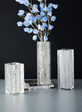 极速现代创c意欧式透明树脂树纹花瓶软装摆件客厅餐桌简约风格插