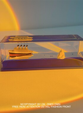 新品这次的船不会沉,o所以爱也不会结束 游轮流体漂流瓶摆件生日