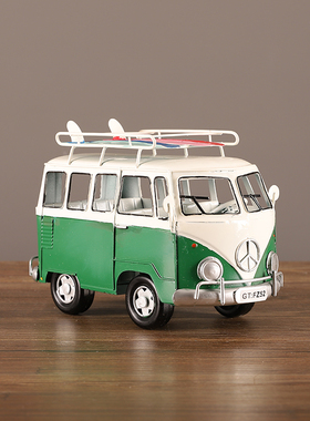 速发美式复古面包巴士汽柜模型铁艺客厅酒书电视柜装饰品摆件车架