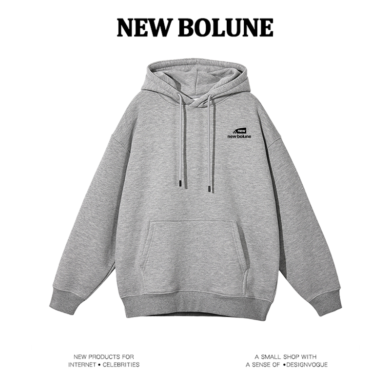 NEW BOLUNE/新百伦官网美式帽衫潮流运动休闲宽松情侣重磅卫衣