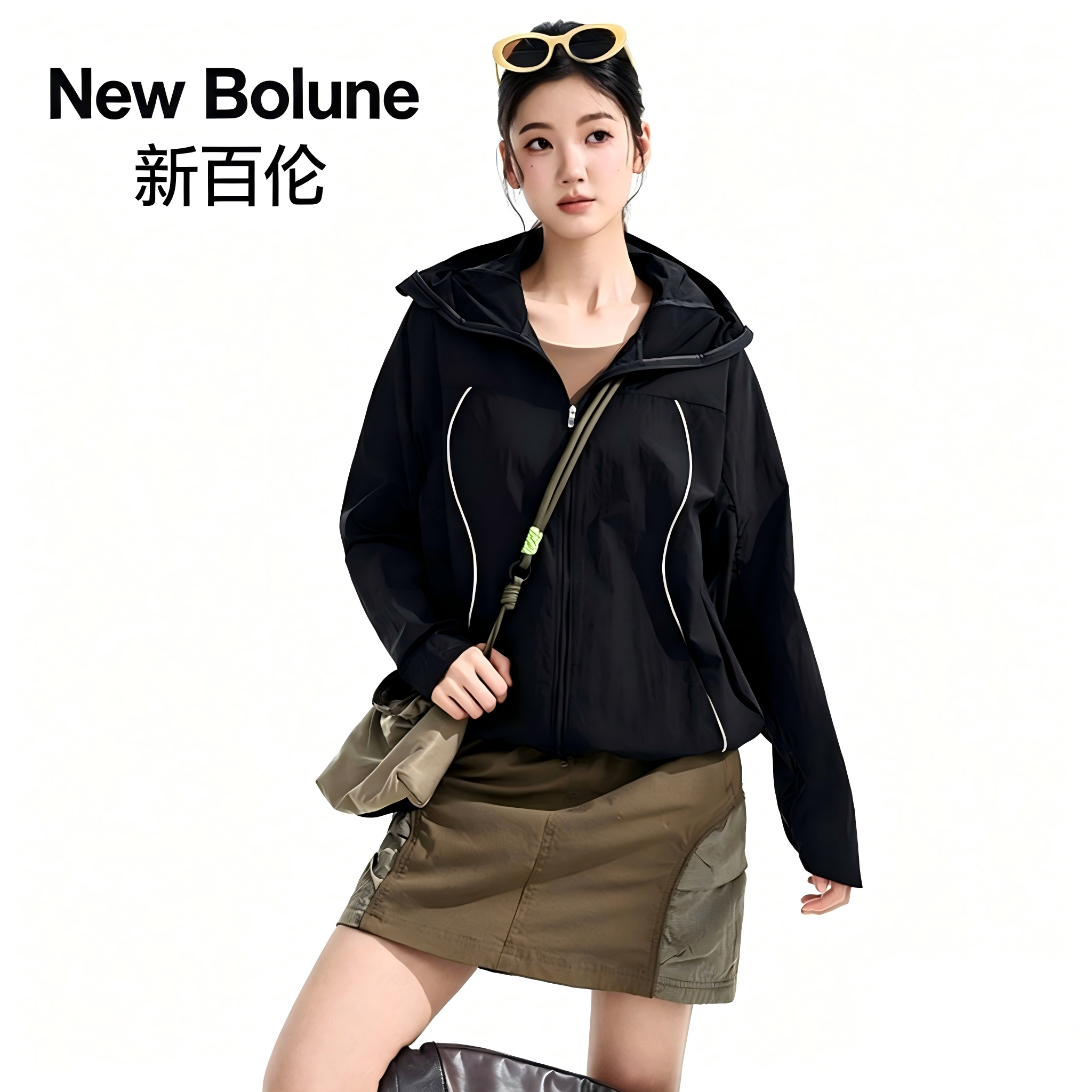 NEW BOLUNE/新百伦男女情侣款山系连帽防水防风轻薄运动防晒衣