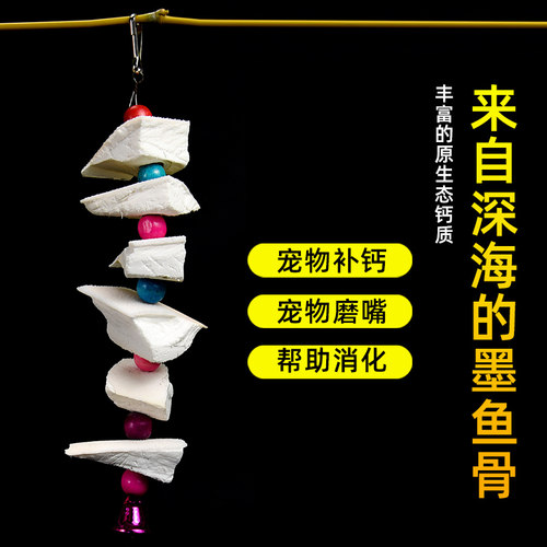 鹦鹉专用墨鱼骨串牡丹玄凤虎皮鸟食专用啃咬营养磨牙用品磨牙零食 - 图0