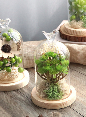 永生花干花玻璃罩工艺品创意x家居客厅装饰品摆设新年生日结婚礼
