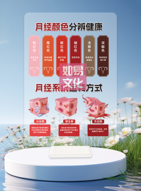 月经颜色分辨健康亚克力展示牌双面印刷妇科诊所美容院医患沟通