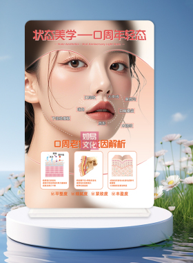 口周年轻态亚克力立牌美容会所场景摆件高透UV项目安排医患沟通物