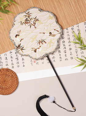 古风刺绣团扇千里江山图舞蹈扇子