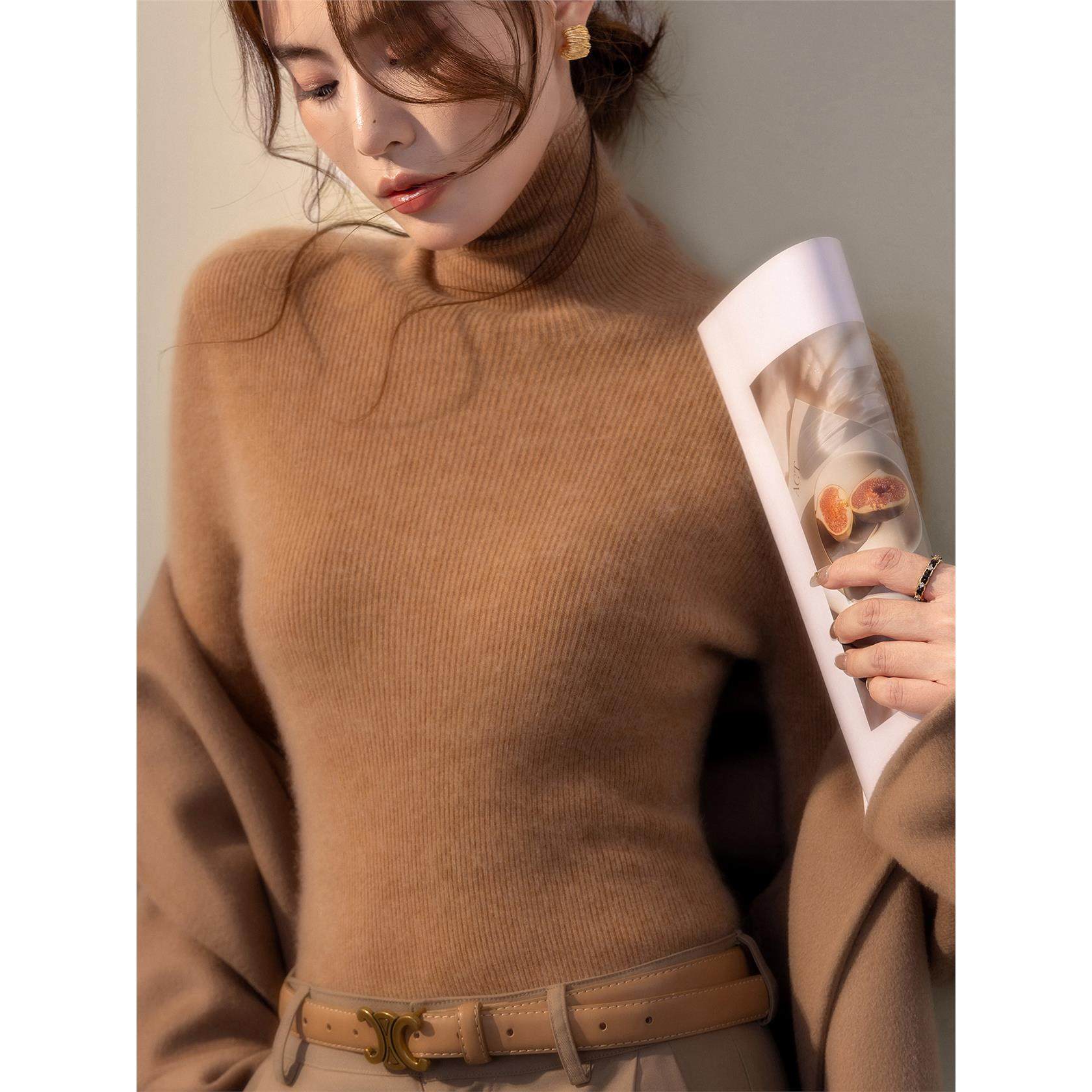 一线成衣~~高领毛衣女秋冬内搭紧身2025新款堆堆领长袖针织打底衫,淘宝优惠券,粉丝福利购,淘宝优惠卷