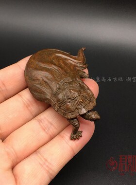实心铜可活动小乌龟摆件 铜长寿龟绿毛龟铜茶宠铜雕件小铜件铜玩