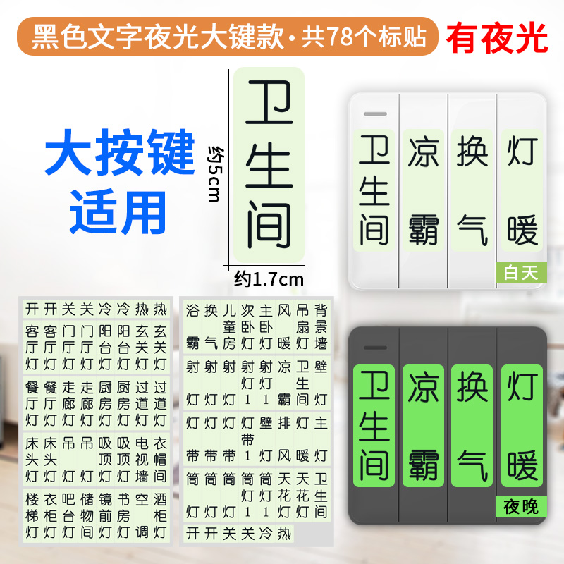 总纸装饰表箱开关箱示提NBA5698电墙贴贴贴纸标示家用标识夜光弱 - 图2