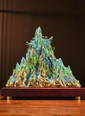 铜掌柜黄铜五岳独尊泰山摆件稳如泰山大靠山客厅玄关办公室装饰品