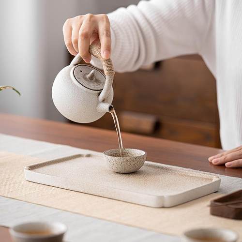 记今朝《礁石白》禅意日式和风提梁壶干泡台功夫茶具套装家用礼品 - 图2