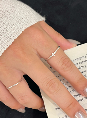 银色相思丁香花戒指2025新款个性