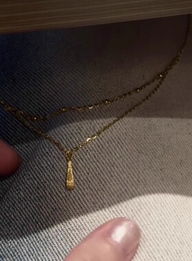 中古金色拉丝水滴项链女2026新款