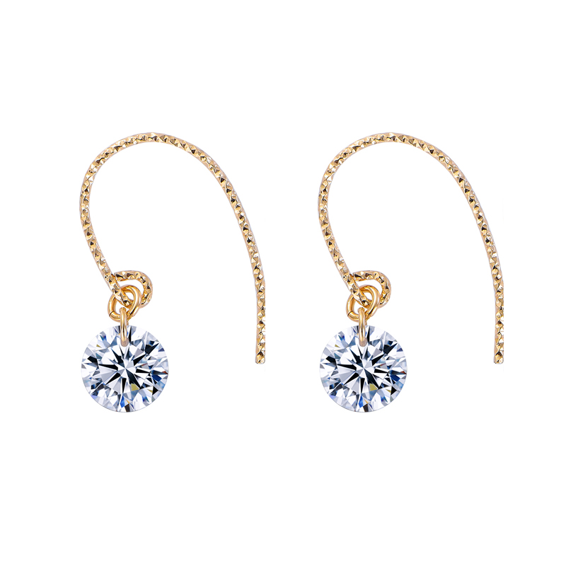 一克拉闪亮单锆石耳环2025新款简约百搭耳钉高级感轻奢气质耳饰女 - 图3