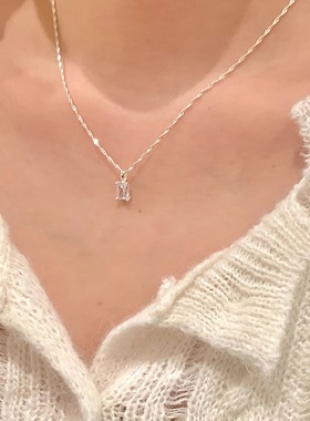 清冷感方块冰糖吊坠项链轻奢小众