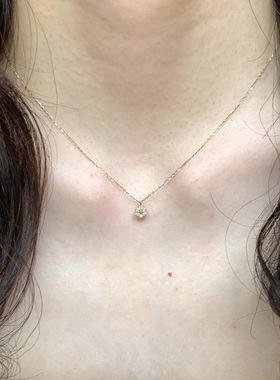 金色mini五叶花吊坠项链女款2025