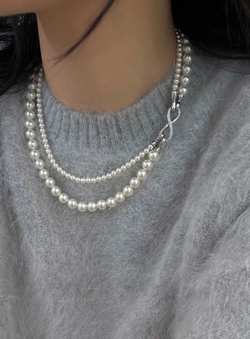 一款多戴珍珠项链女轻奢小众