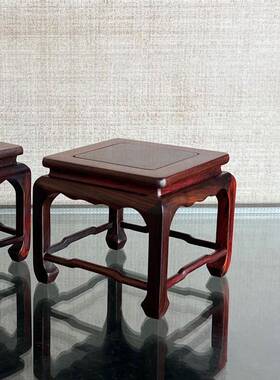 红木底座奇石茶壶玉器盆栽实木底座大红酸枝明式马蹄正方底座摆件