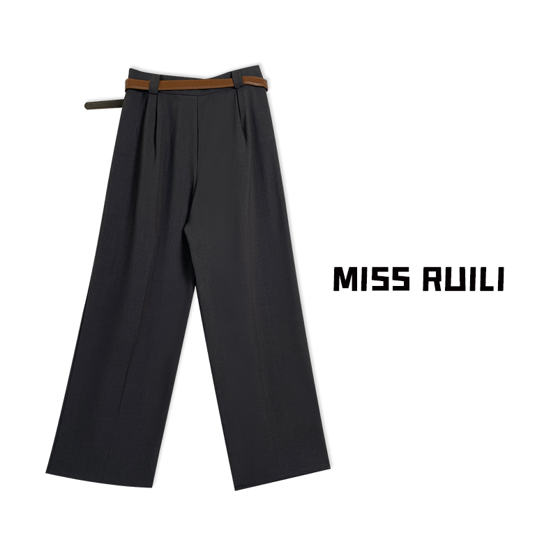 MISS RUILI定制 2024新款韩版垂感百搭直筒西装雅痞裤A6671 - 图2